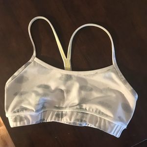 Lululemon White&Grey Racerback Sports Bra SIZE 6
